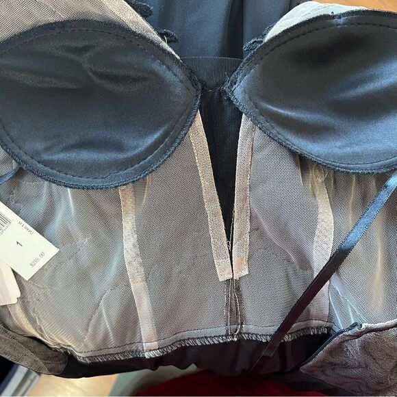 NWT Gianni Bini Black Mesh Crystal Studded Bodice Maxi Dress -- 1 - Picture 10 of 12